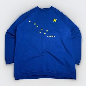 Vintage Alaska Sweatshirt Men XL Navy Crewneck Big Dipper Constellation Made USA
